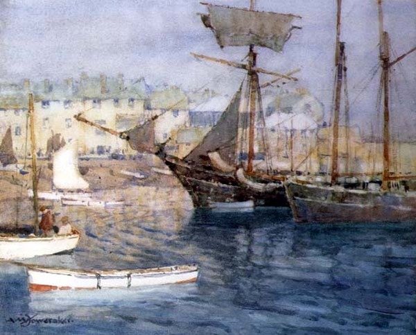 Havnen, St. Ives av Albert Moulton Foweraker