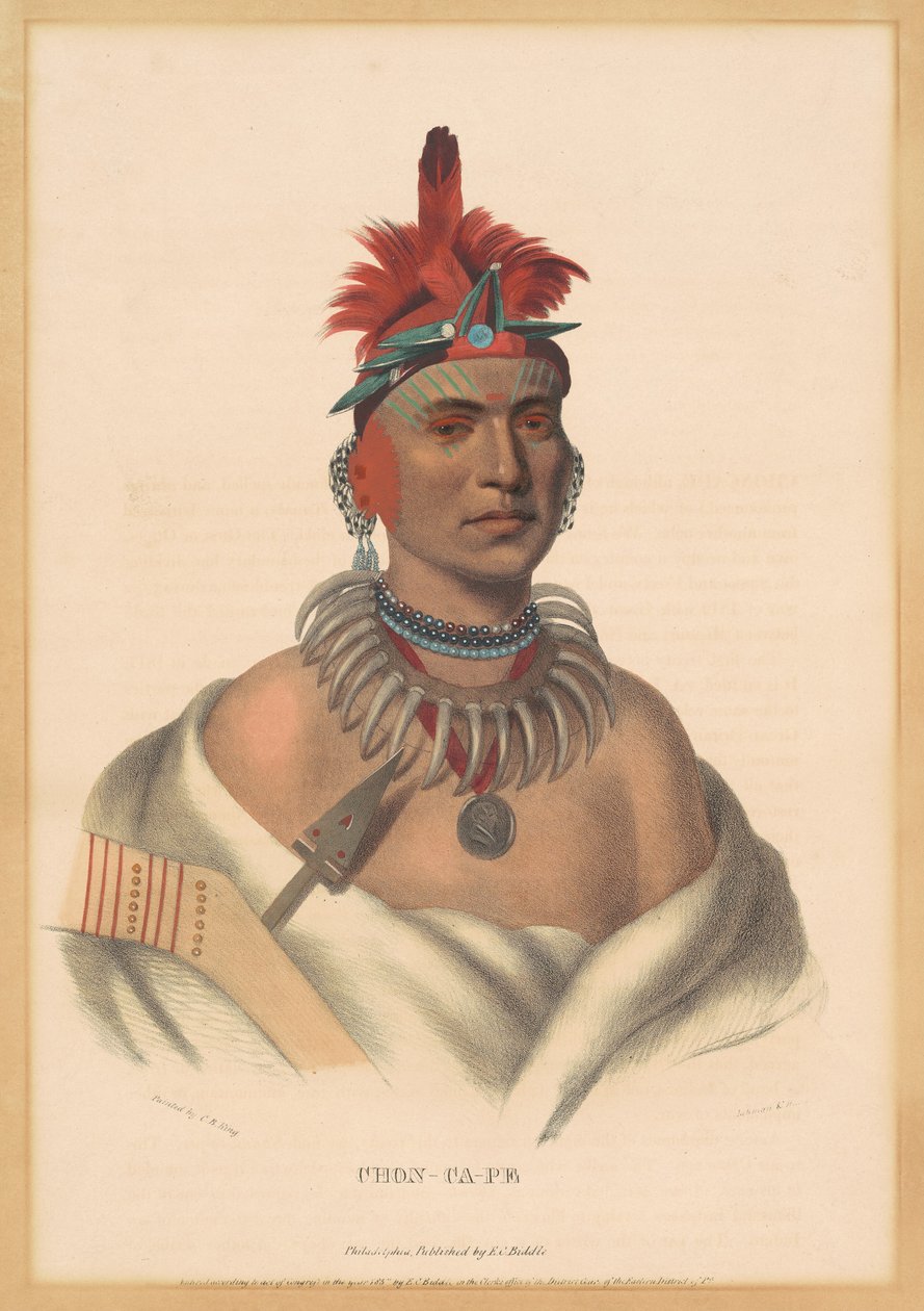 Chon-Ca-Pe av Albert Newsam, after Henry Inman, after Charles Bird King
