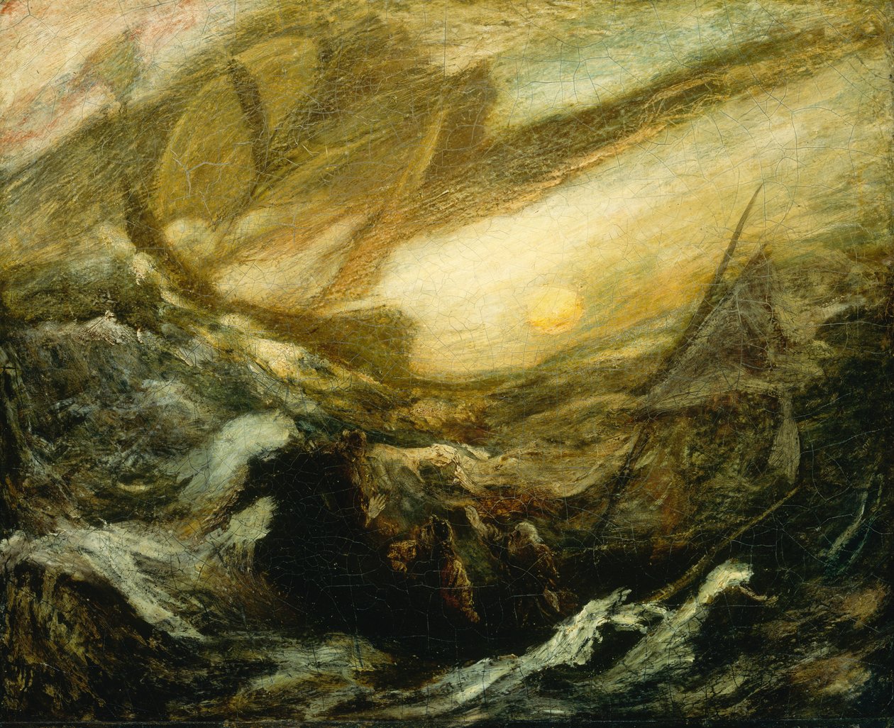 Flyvende nederlender, ferdigstilt i 1887. av Albert Pinkham Ryder