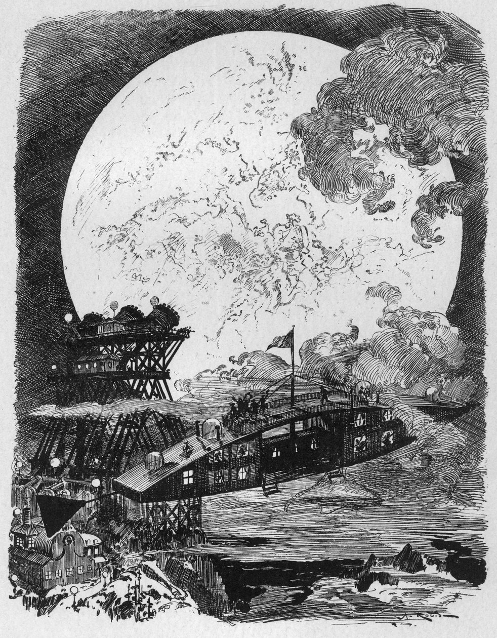 Space Conquete: Journey to the Moon av Albert Robida