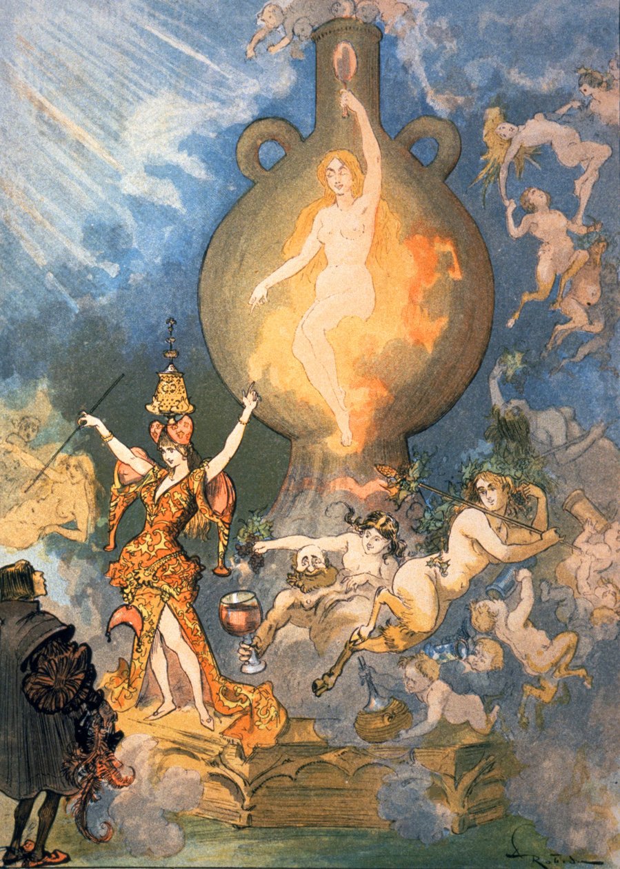 Den femte boken, c1900 (illustrasjon) av Albert Robida