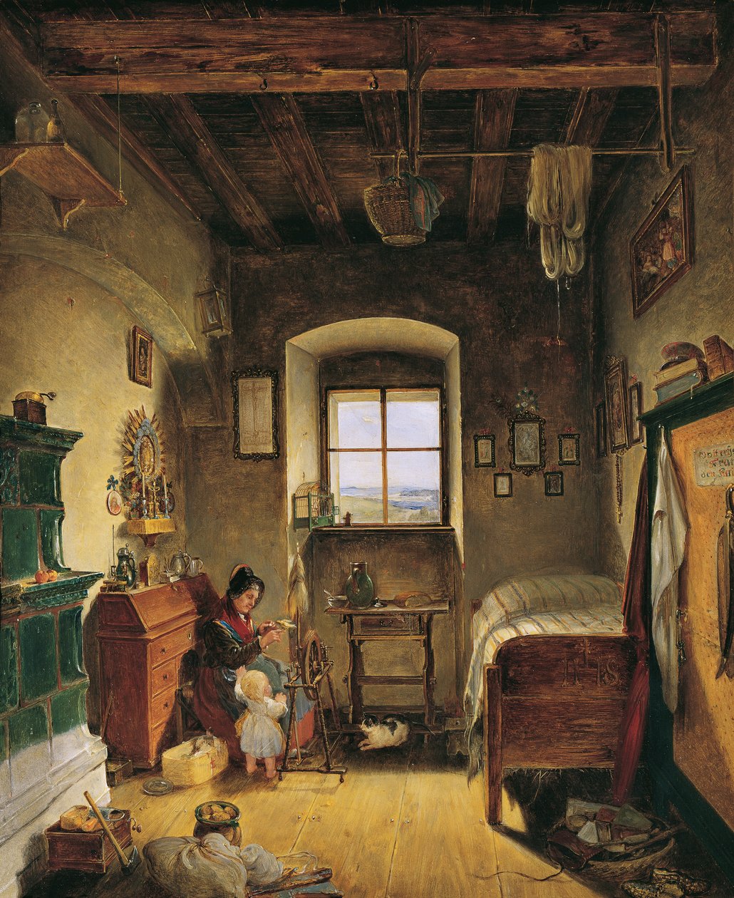Enken etter Landwehrman (Bauernstube) av Albert Schindler