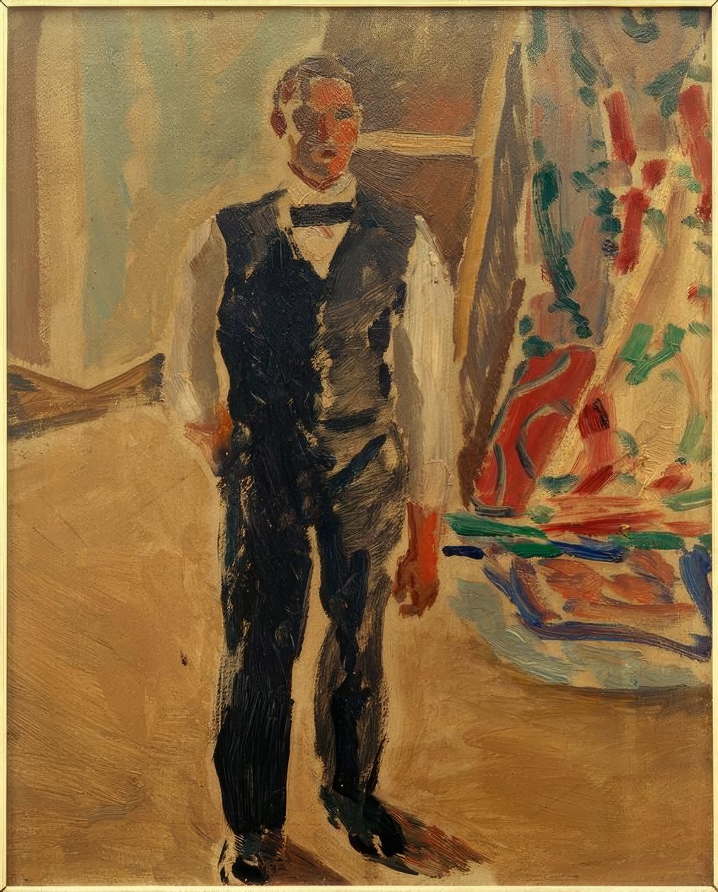 Selvportrett i skjorteermer av Albert Weisgerber