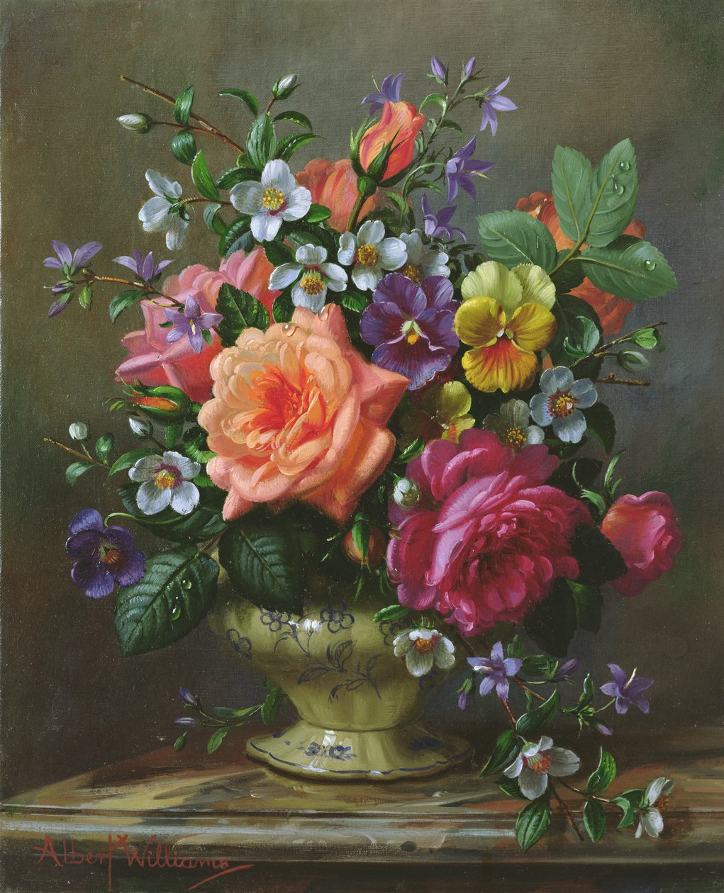 AB1112 Roser og stemorsblomster av Albert Williams