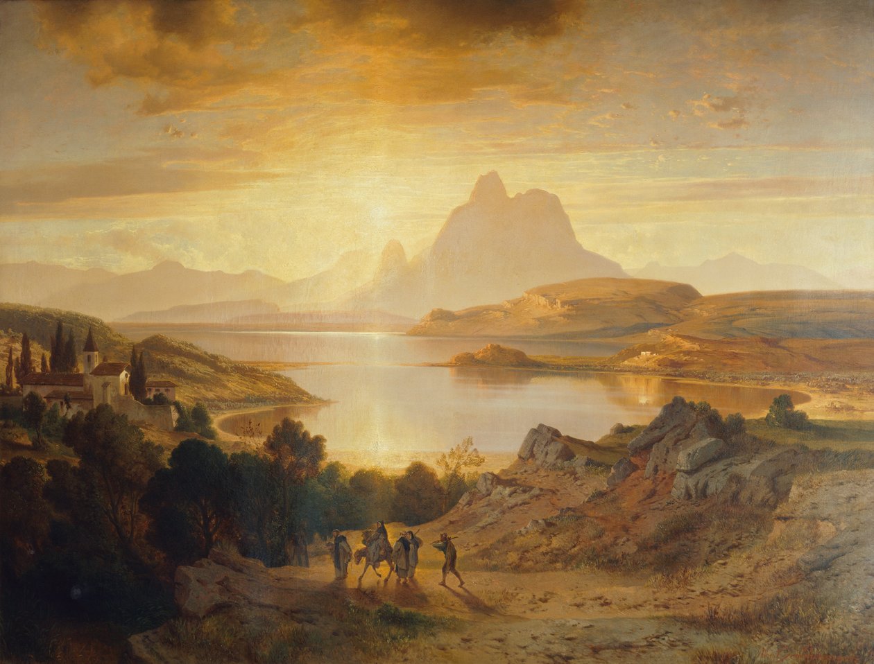 Lugano-sjøen av Albert Zimmermann