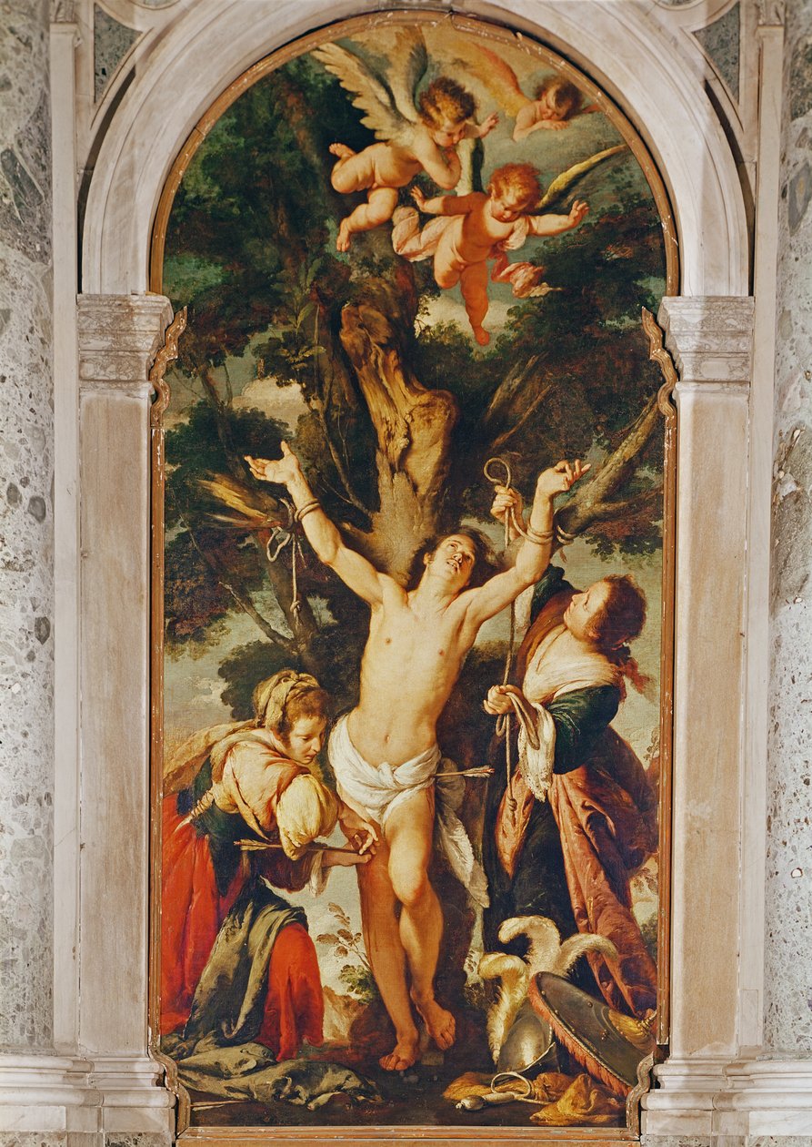 St. Sebastians martyrium i kapellet til Benedikt XIII av Alberto Sforza