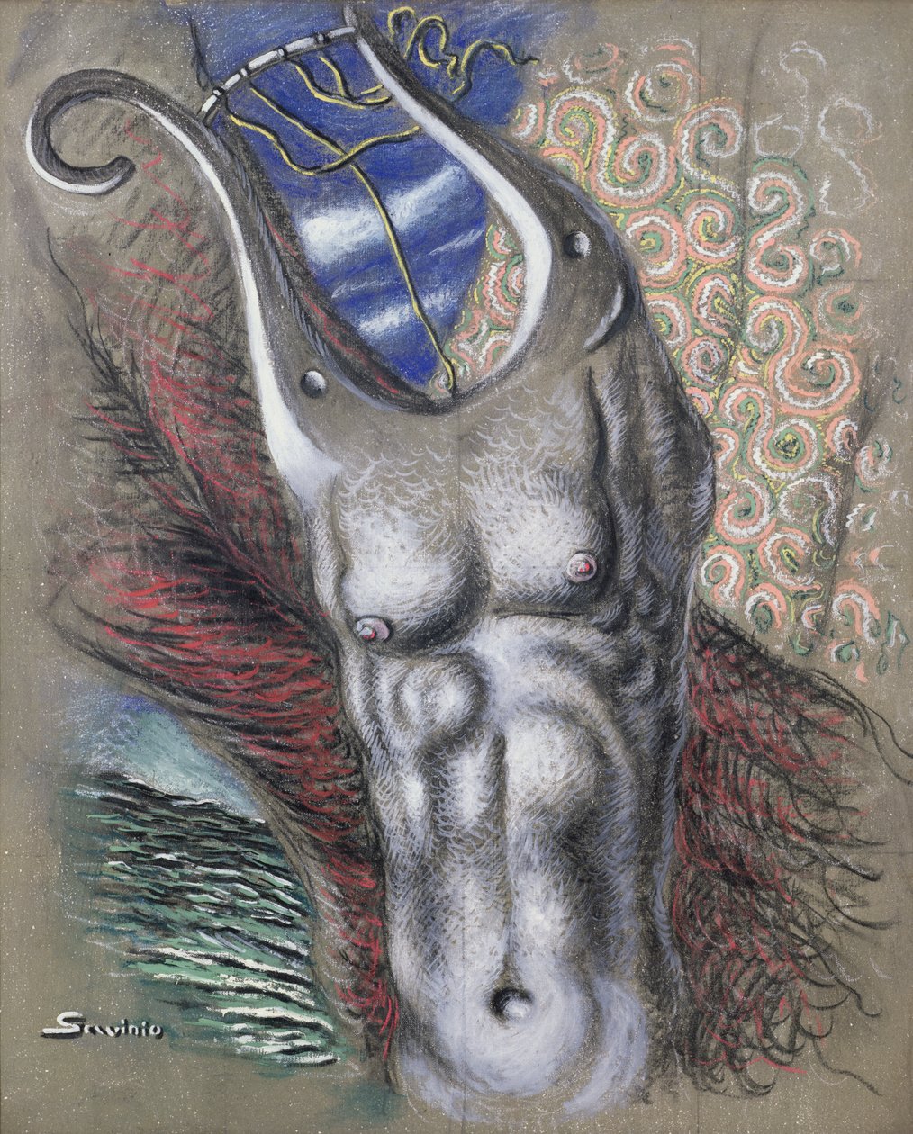 Orpheus (olje på lerret) av Alberto  Savinio
