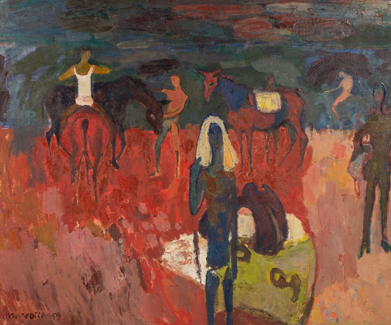 Ryttere på en strand av Alberto Morrocco
