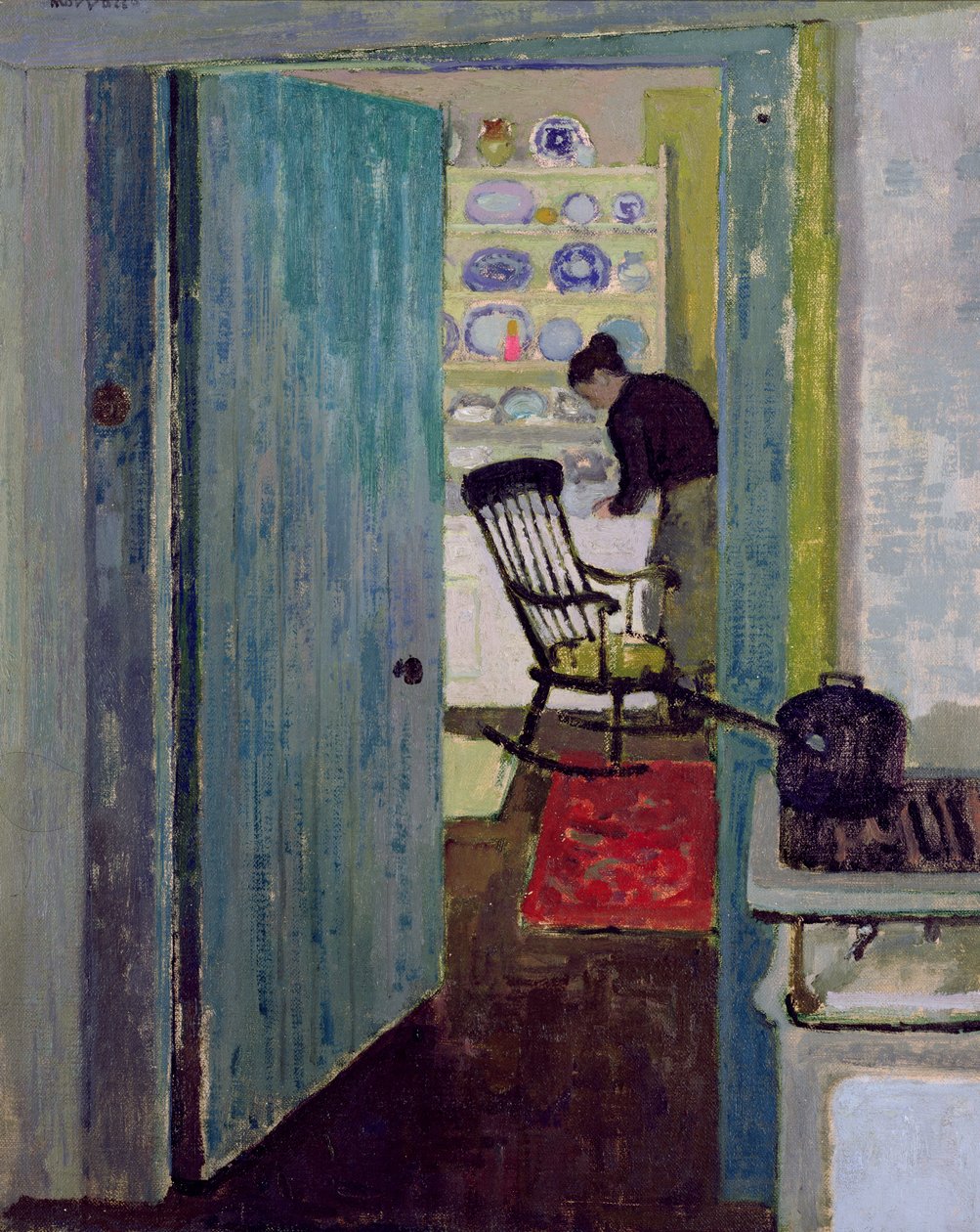 The Rocking Chair (olje på lerret) av Alberto Morrocco