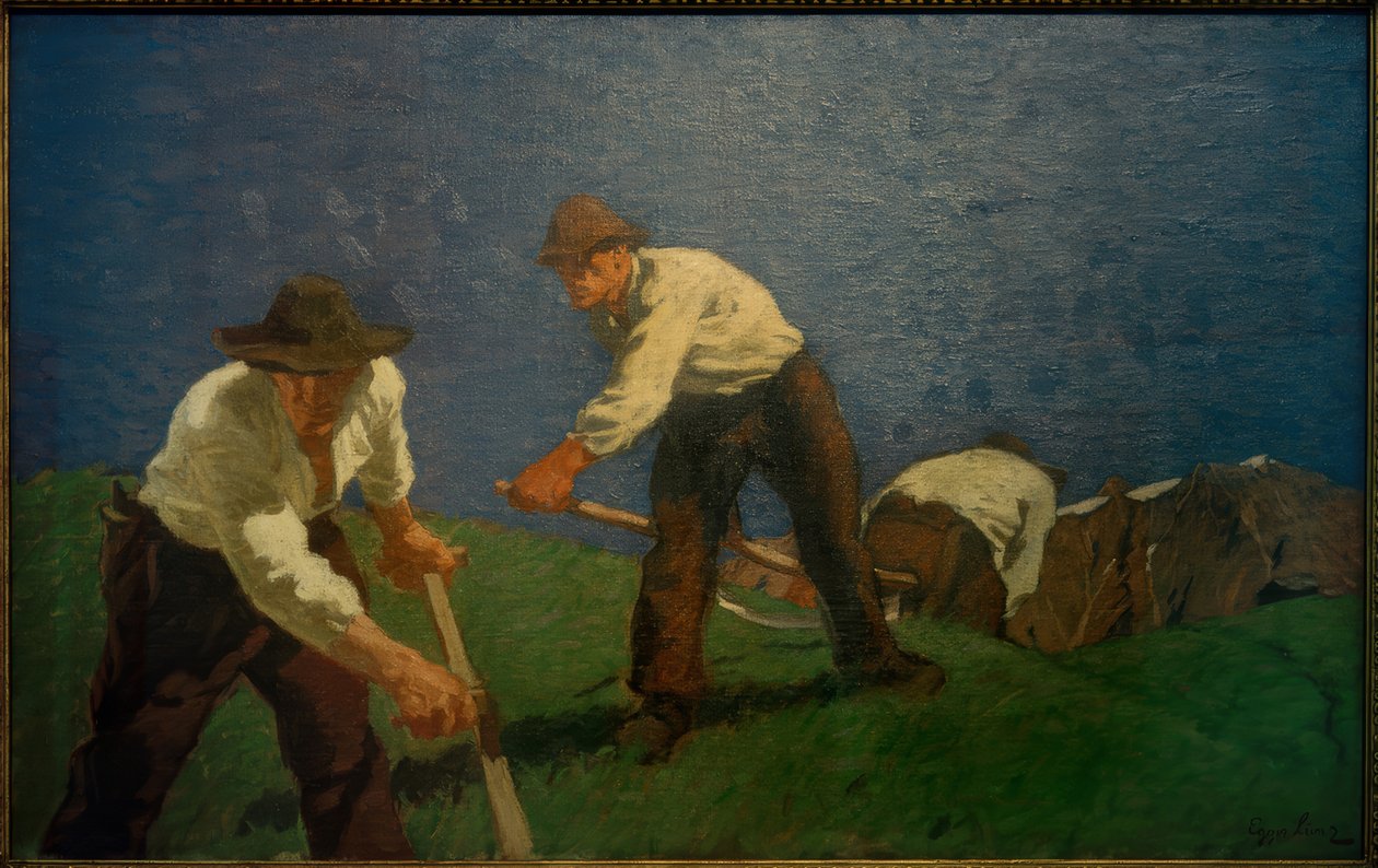 Bergmäher av Albin Egger Lienz