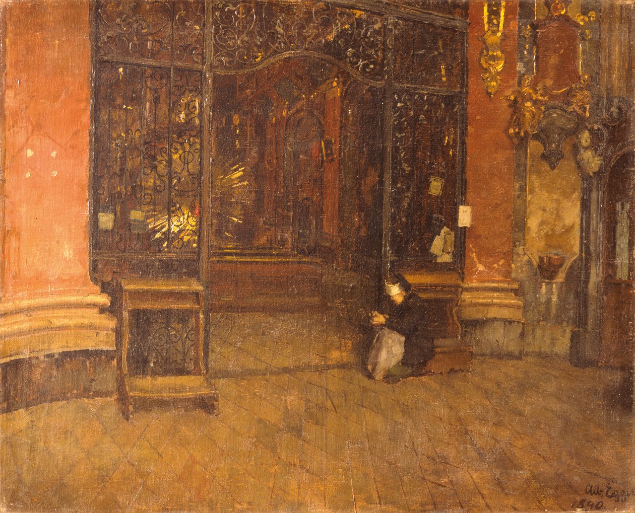 Interiør i Johanneskirche i München av Albin Egger Lienz