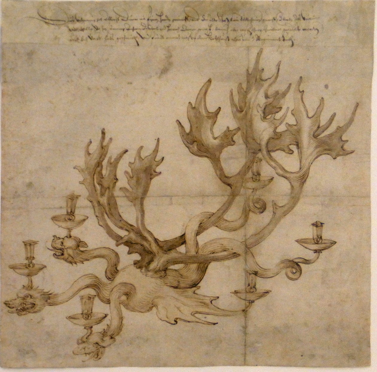 Design for en dragekrone med reinhorn av Albrecht Dürer