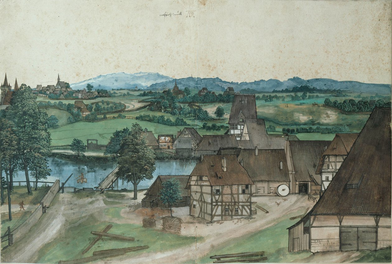 Hallerwiesen på Pegnitz utenfor Nürnberg av Albrecht Dürer