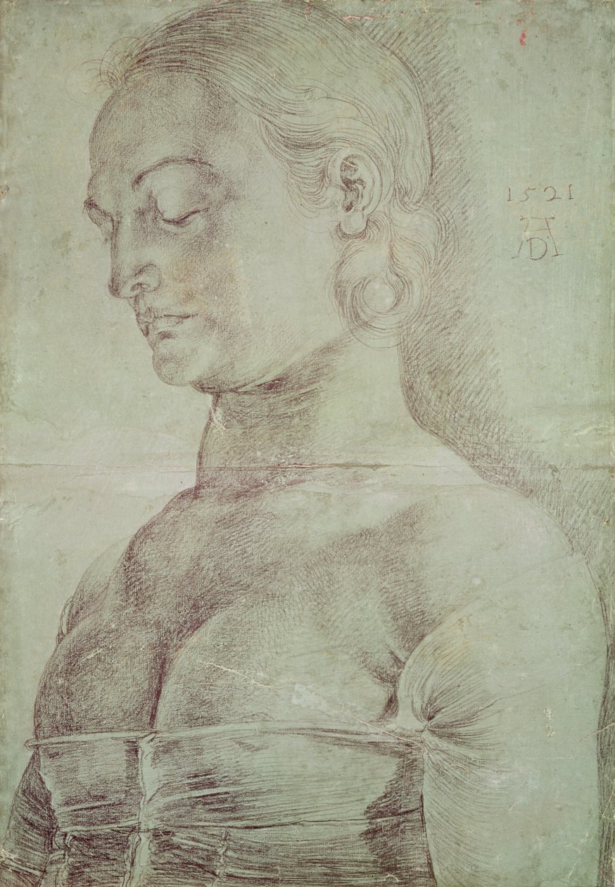 Saint Apollonia, 1521 (fargestift på papir) av Albrecht Dürer