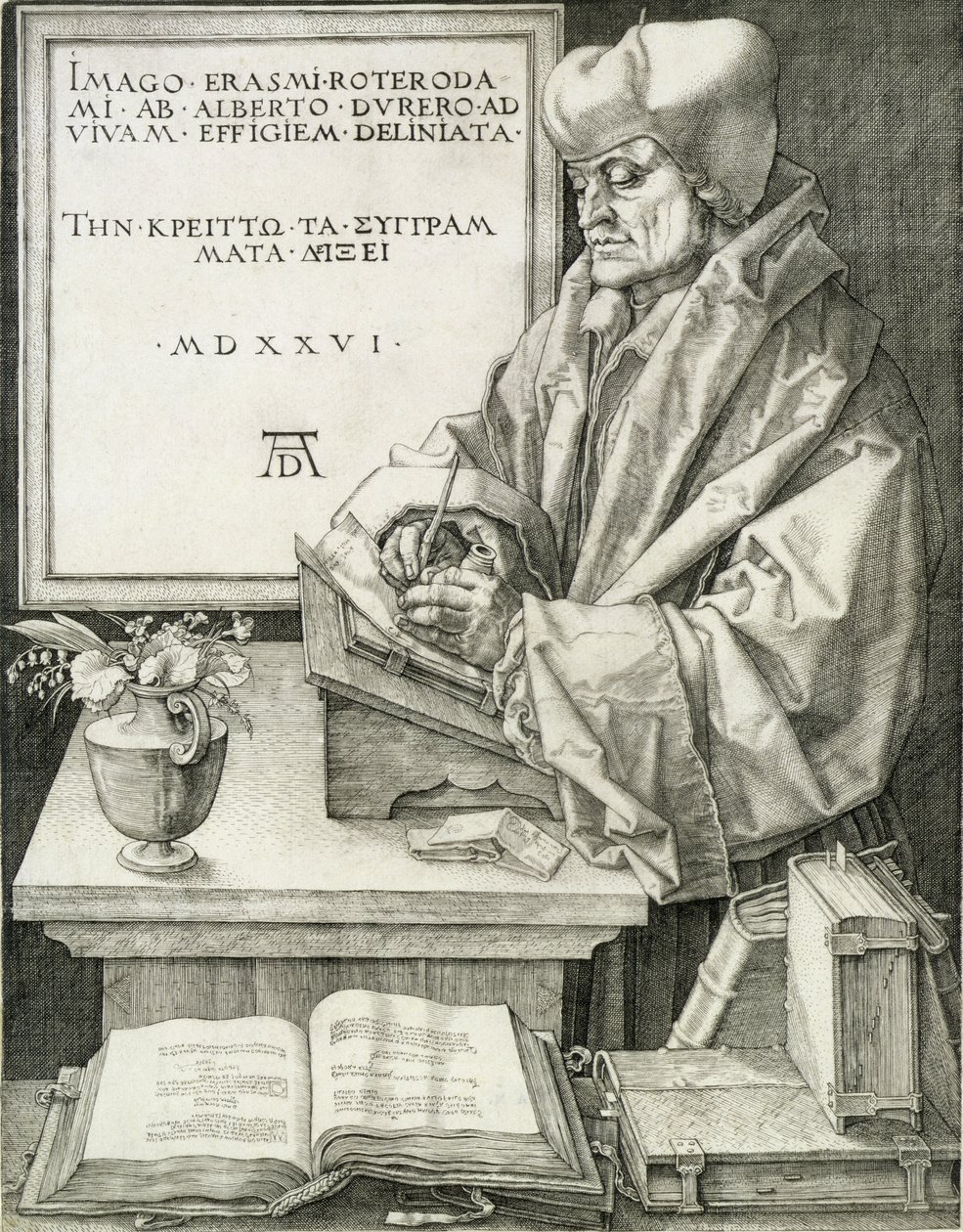 Desiderius Erasmus (1466-1536) av Rotterdam, 1526 av Albrecht Dürer