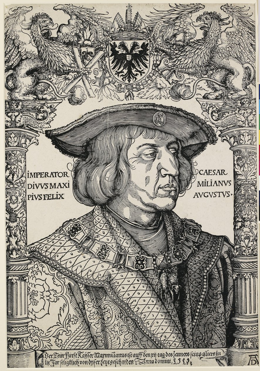 Portrett av keiser Maximilian I, ca. 1519 av Albrecht Dürer