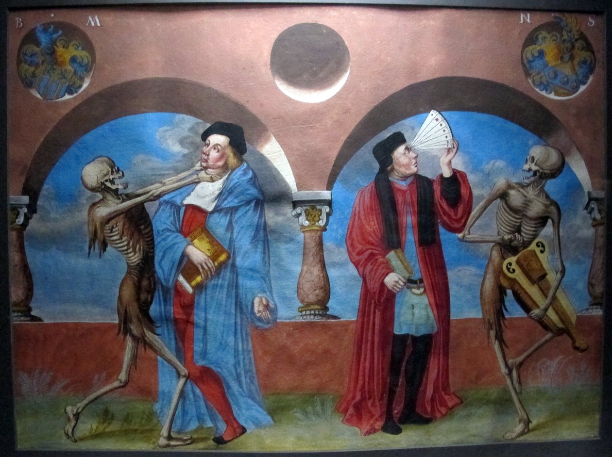 kopi av den tapte makabre dansen av m.manuel fra den dominikanske kirkegården i bern (1512-20) av Albrecht Kauw