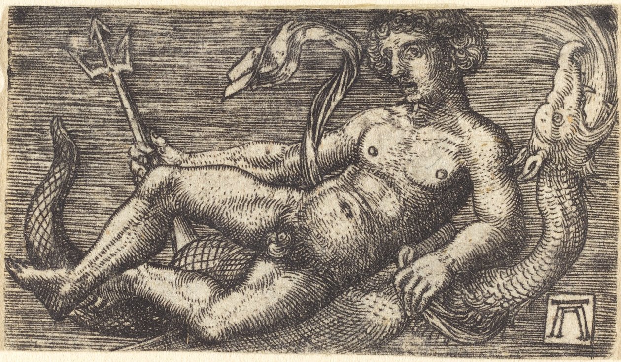 Neptun på et havmonster av Albrecht Altdorfer