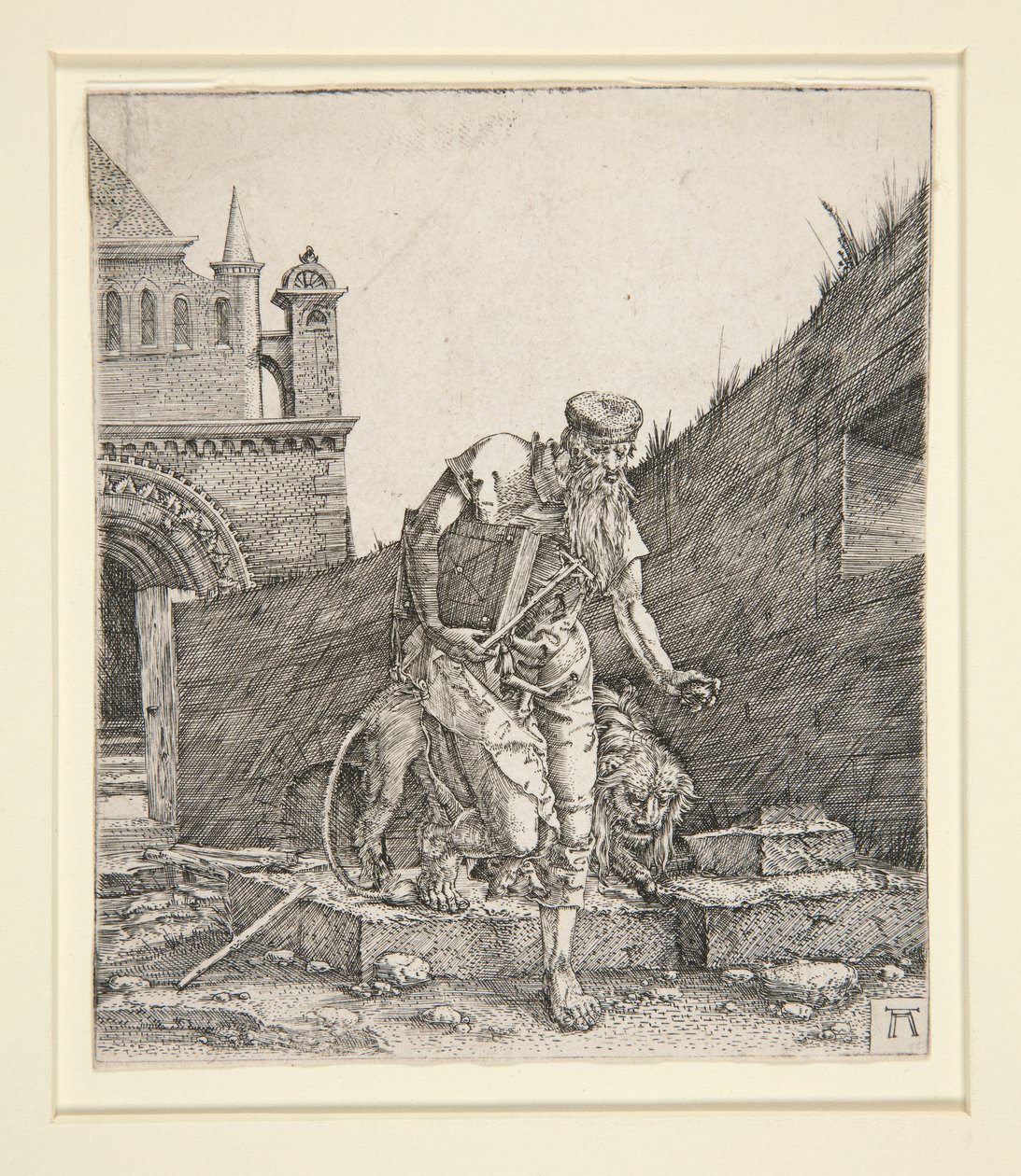 St. Hieronymus ved en mur av Albrecht Altdorfer