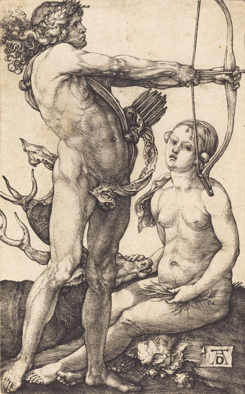 Apollo og Diana, 15041505. av Albrecht Dürer
