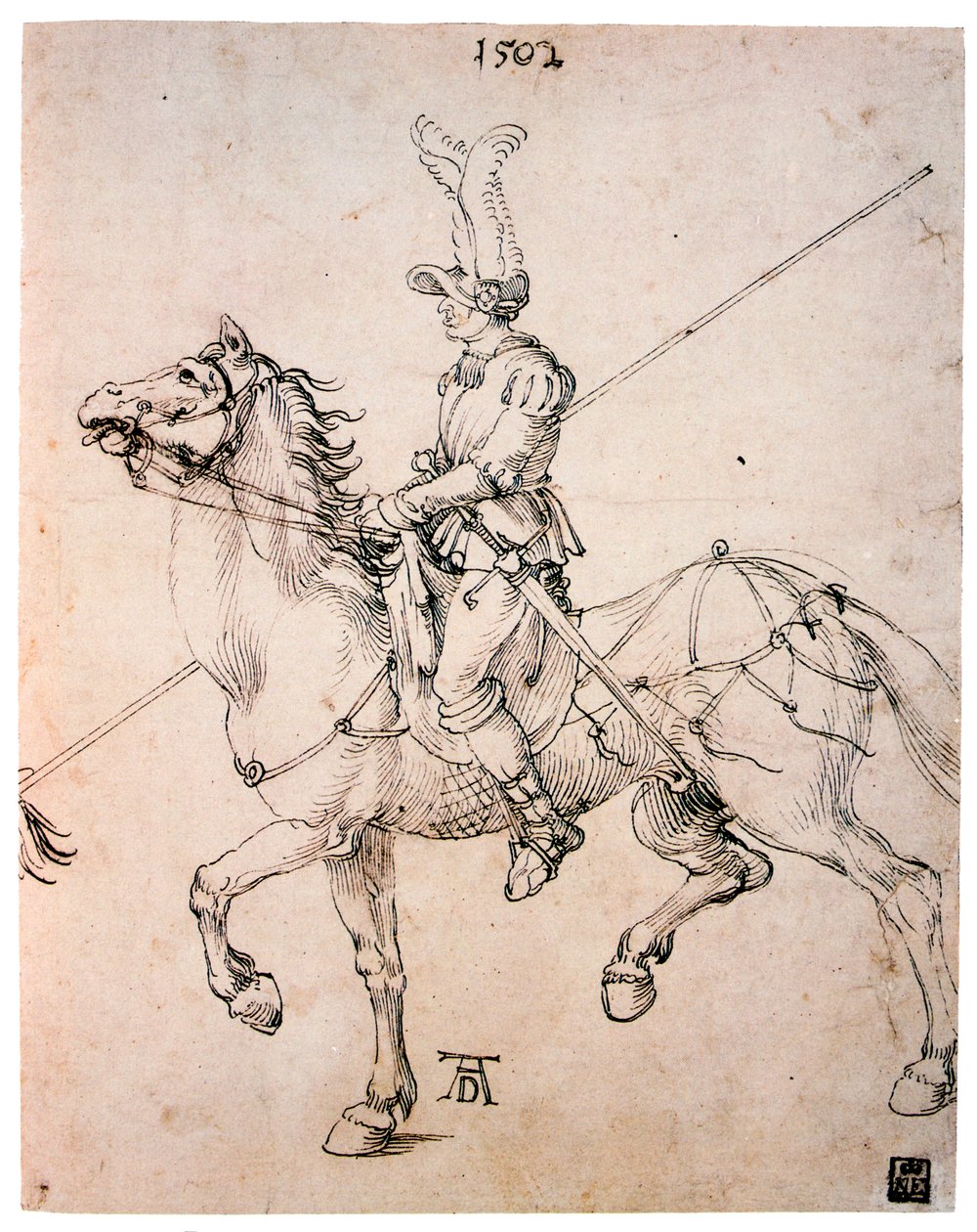 Cavalier med lanse, 1502 av Albrecht Dürer