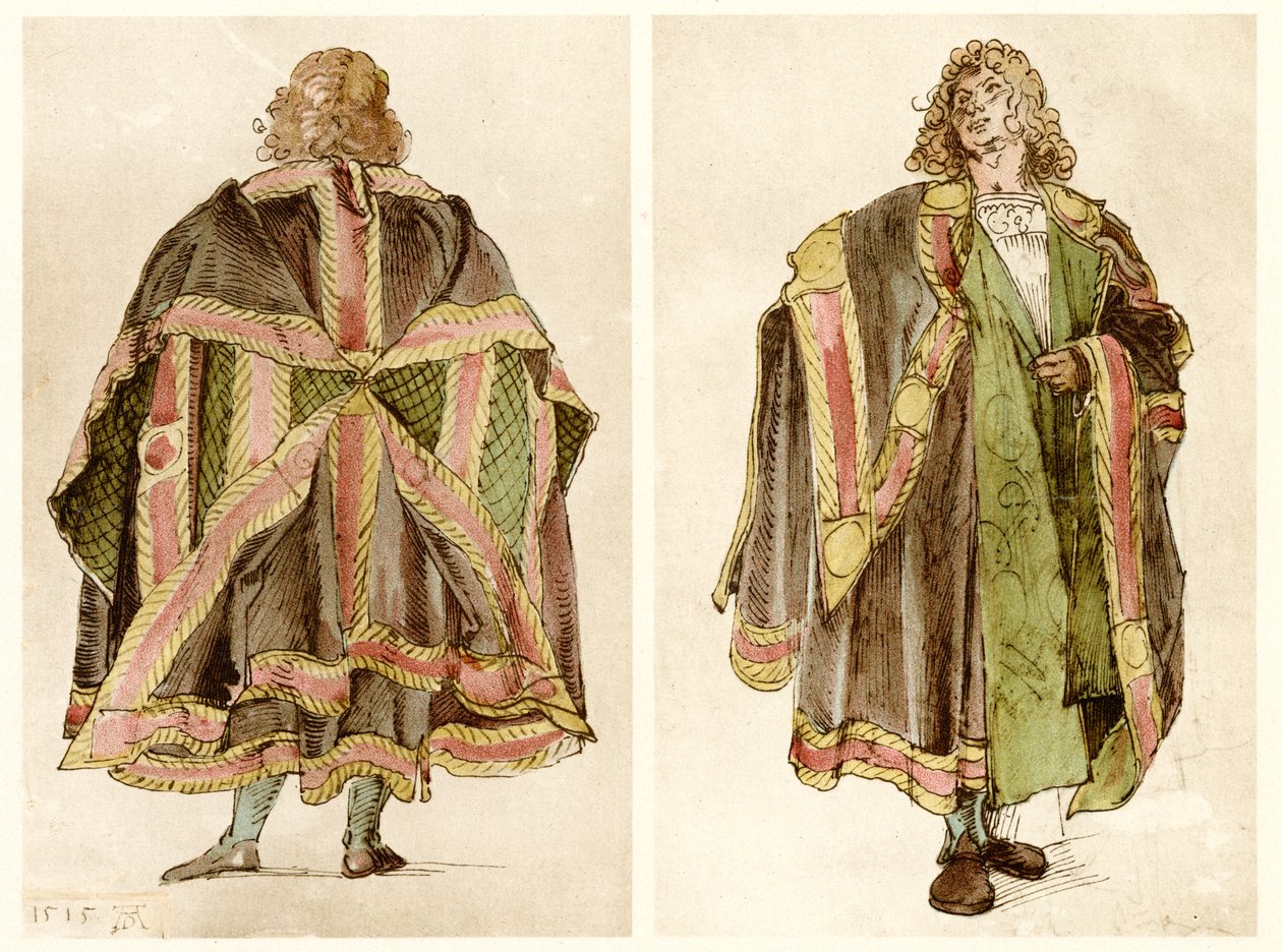Design av keiserlige hoffkostymer av Albrecht Dürer