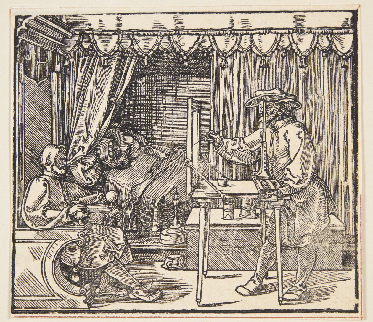 Tegner som tegner et portrett av Albrecht Dürer