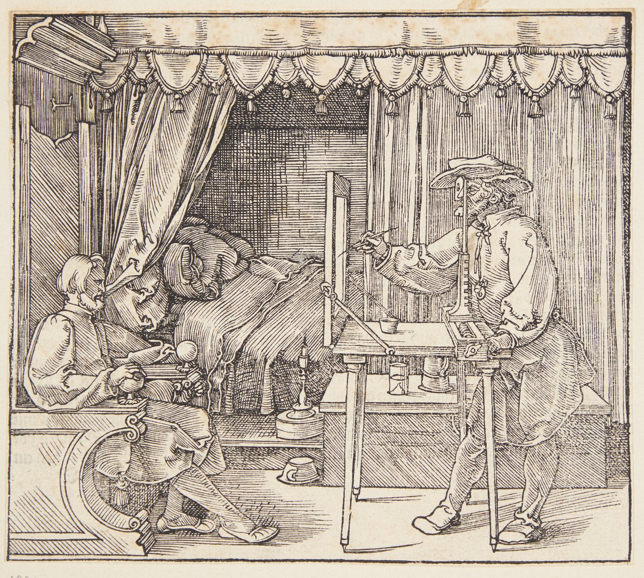 Tegner som tegner et portrett av Albrecht Dürer