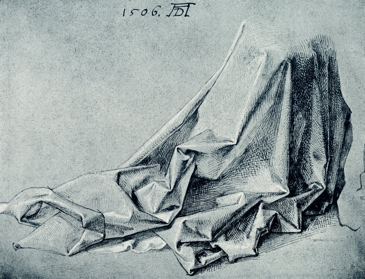 Draperi studie av Albrecht Dürer