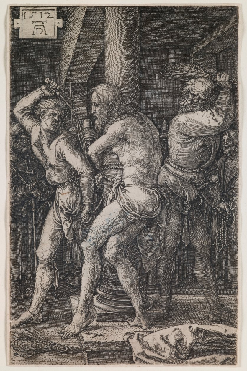 Flagellation, fra serien "The Engraved Passion" av Albrecht Dürer