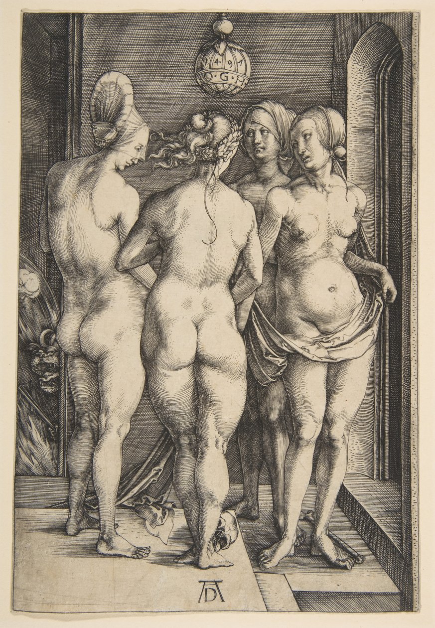 Fire nakne kvinner, 1497. av Albrecht Dürer