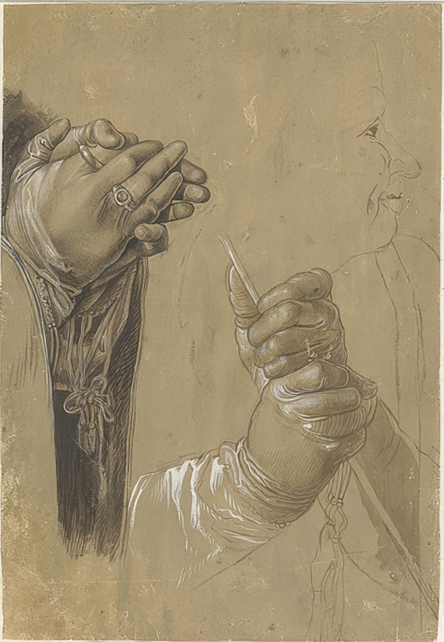Hender og hode i profil av Albrecht Dürer