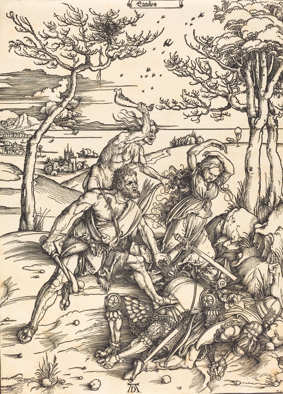 Hercules erobrer Cacus Hercules, ca. 1496 av Albrecht Dürer