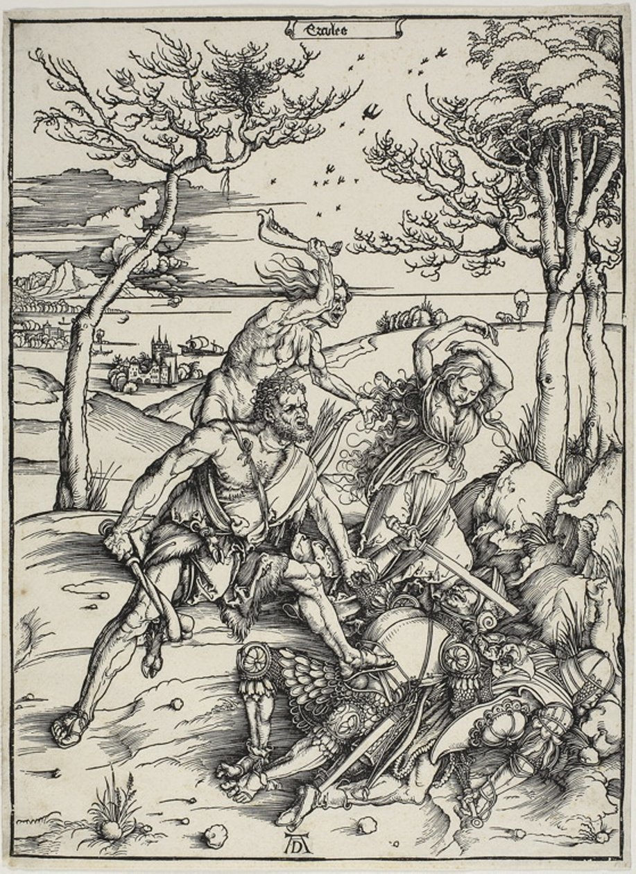 Hercules erobrer Molionide-tvillingene av Albrecht Dürer