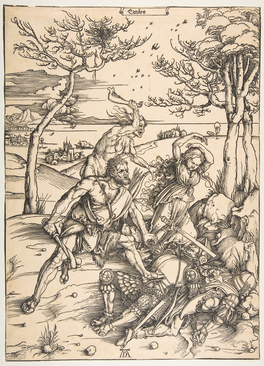 Hercules erobrer Molionide-tvillingene.n.d. av Albrecht Dürer