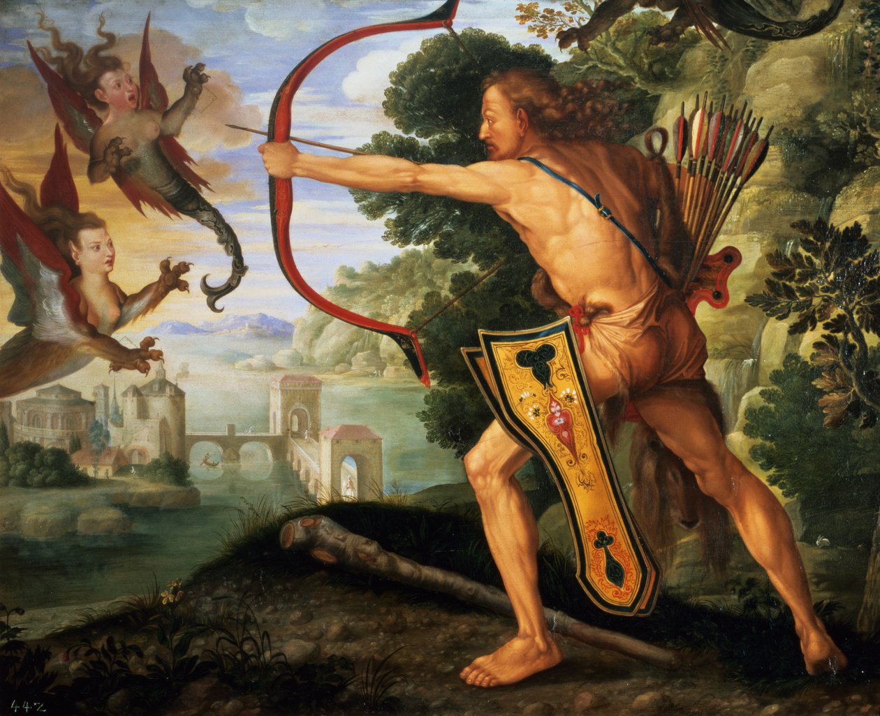 Hercules and the Stymphalian birds, 1600 av Albrecht Dürer