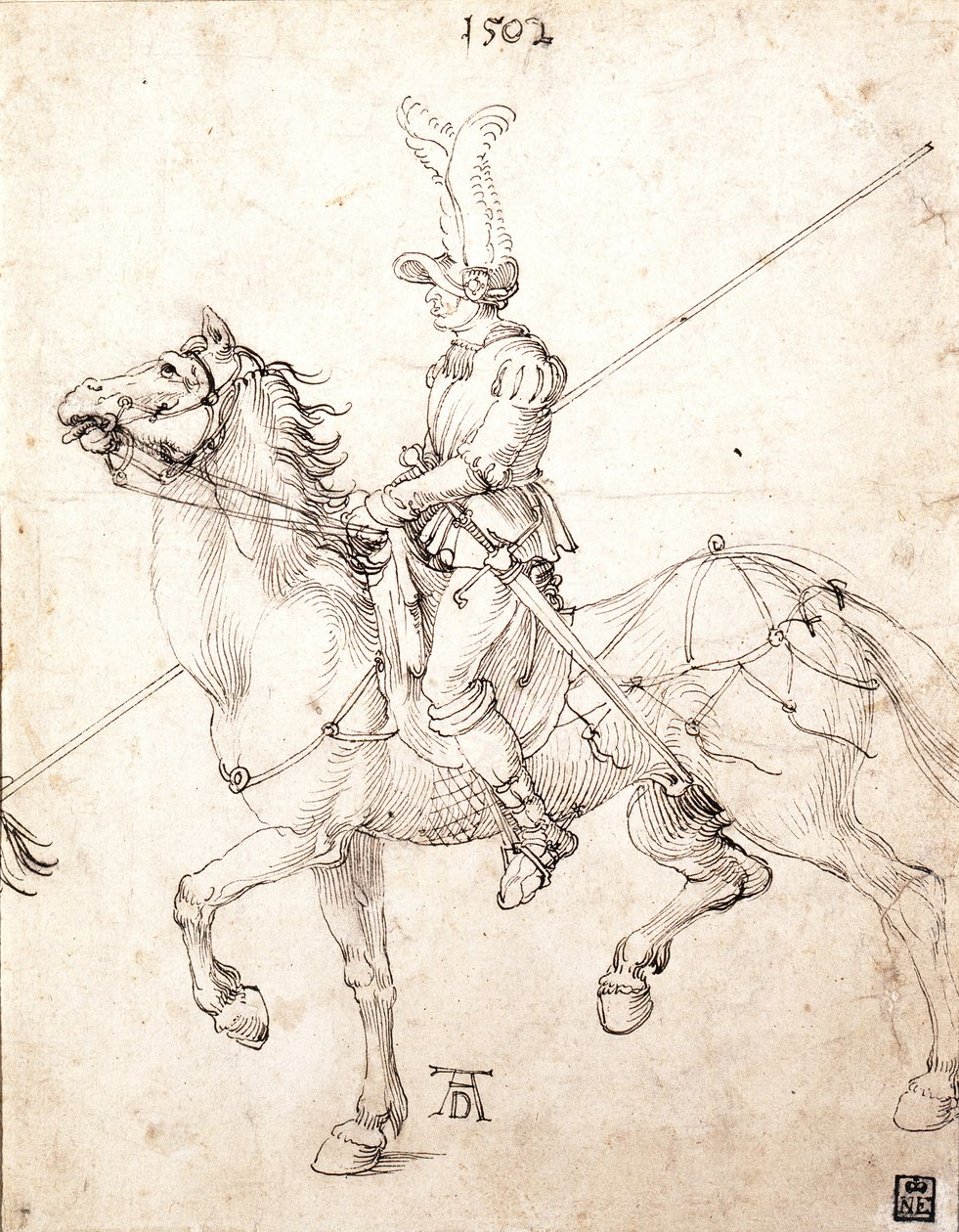 Lancer on Horseback, 1502 av Albrecht Dürer