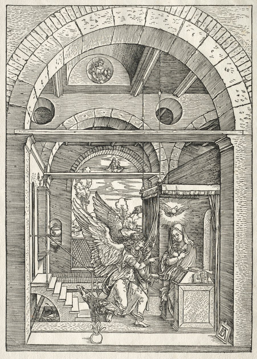 Jomfruens liv: Bebudelsen, 1504-1505. av Albrecht Dürer