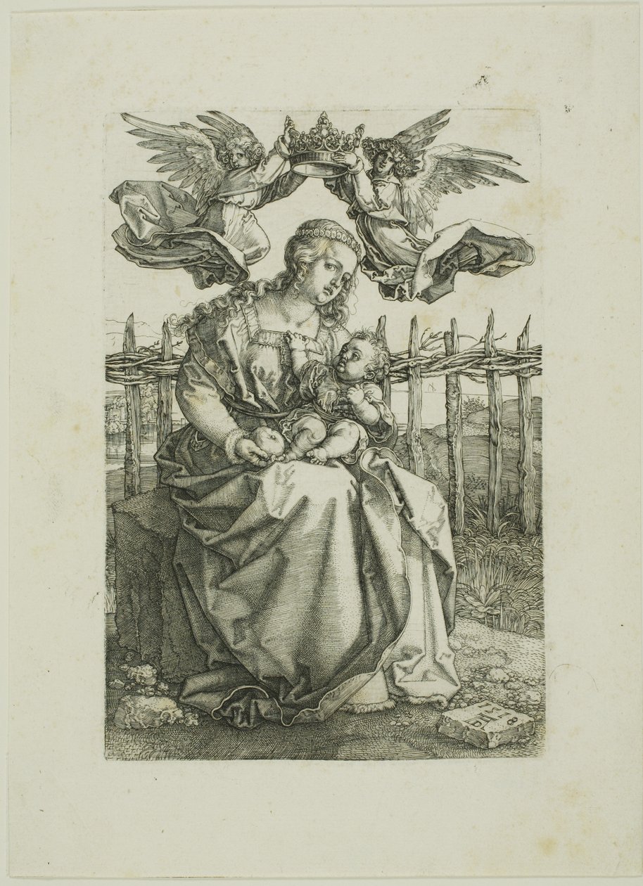 Madonna kronet av to engler av Albrecht Dürer