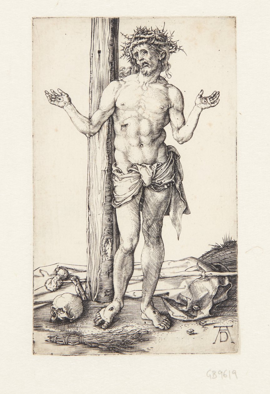 Man of Sorrows med hendene hevet av Albrecht Dürer