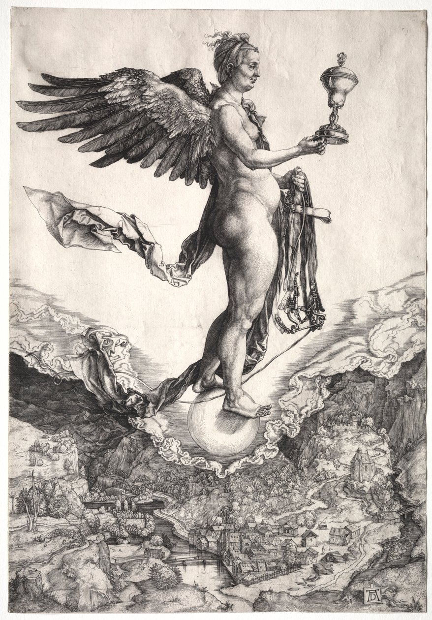 Nemesis, ca. 1501-1502. av Albrecht Dürer