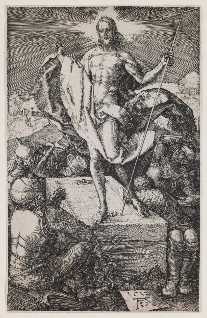 Resurrection, fra serien "The Engraved Passion" av Albrecht Dürer