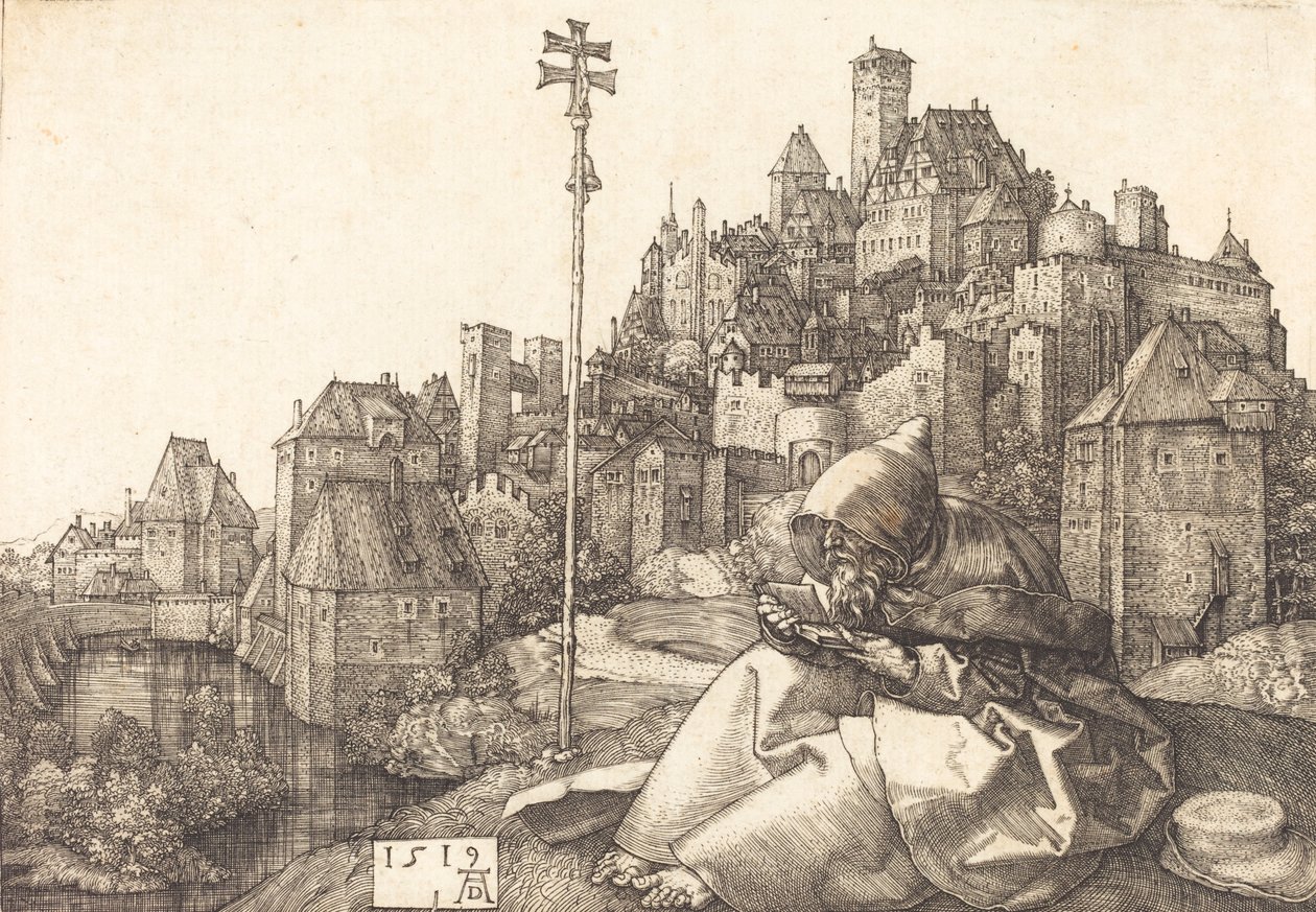 Saint Anthony Reading, 1519. av Albrecht Dürer
