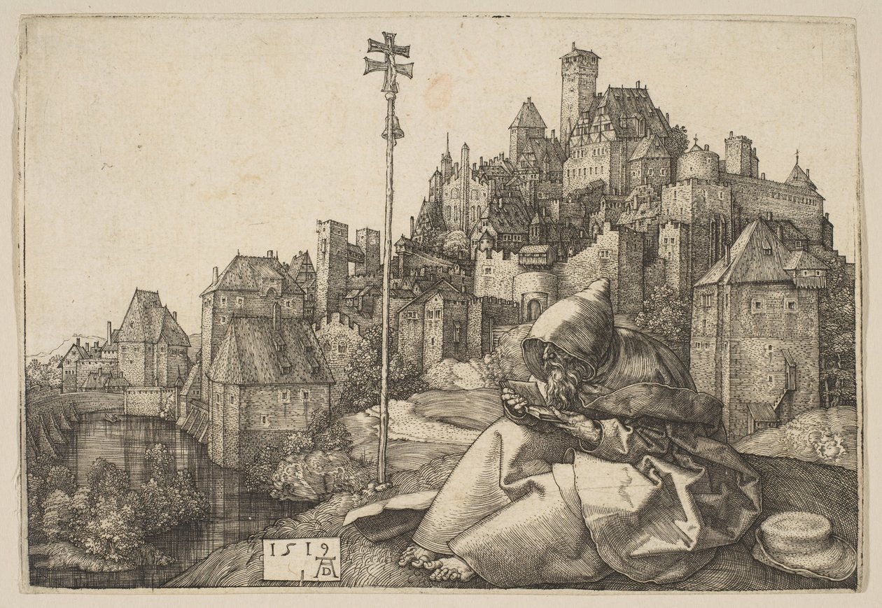Saint Anthony Reading, 1519. av Albrecht Dürer