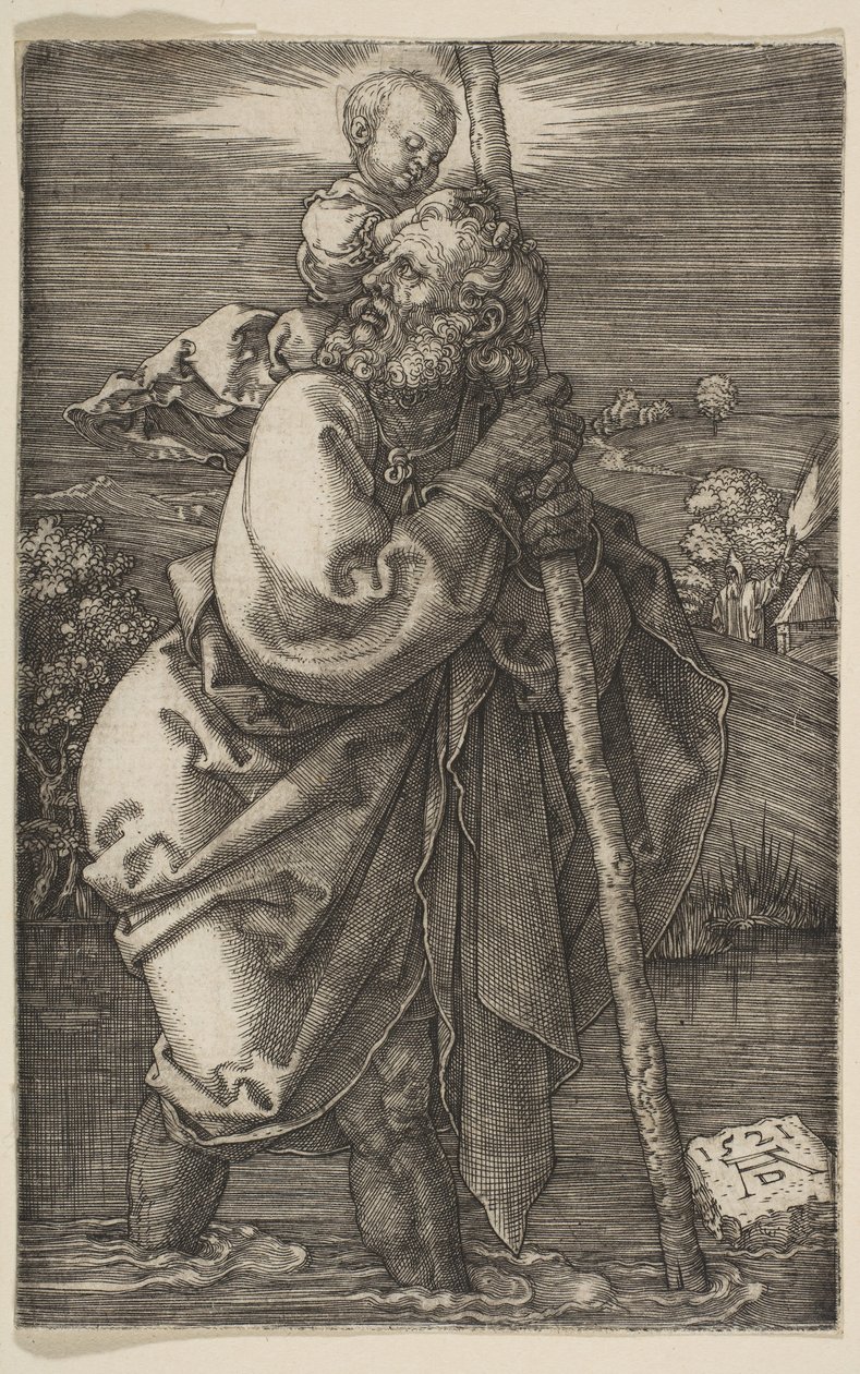 Saint Christopher Facing Venstre, 1521. av Albrecht Dürer
