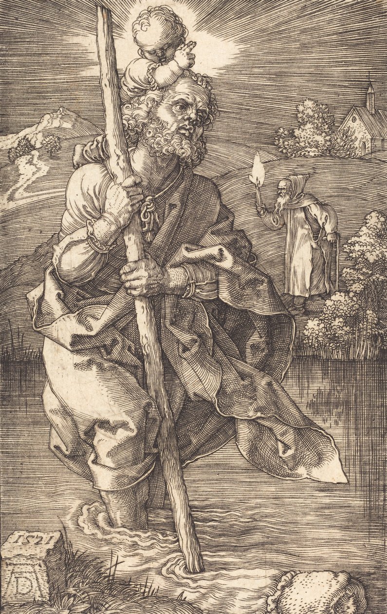 Saint Christopher Facing Right, 1521. av Albrecht Dürer