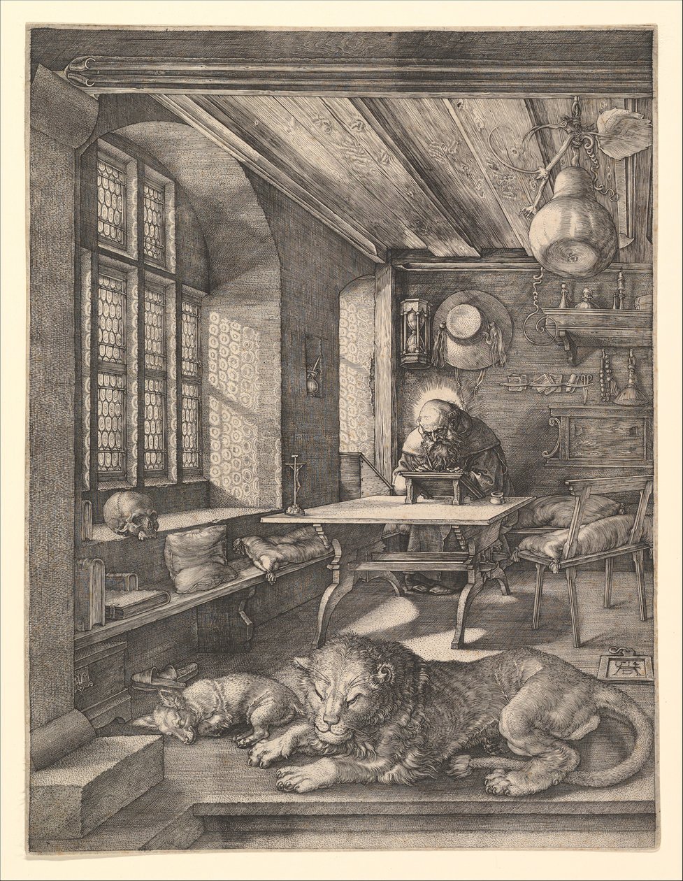 Saint Hieronymus i hans studie, 1514. av Albrecht Dürer