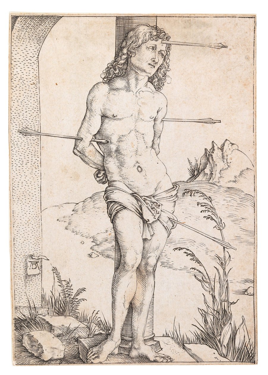 Saint Sebastian ved søylen, ca. 1500. av Albrecht Dürer