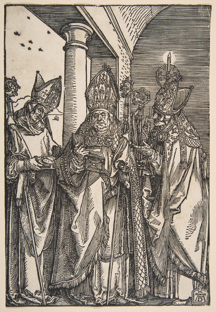 Saints Nicholas, Ulrich og Erasmus.n.d. av Albrecht Dürer