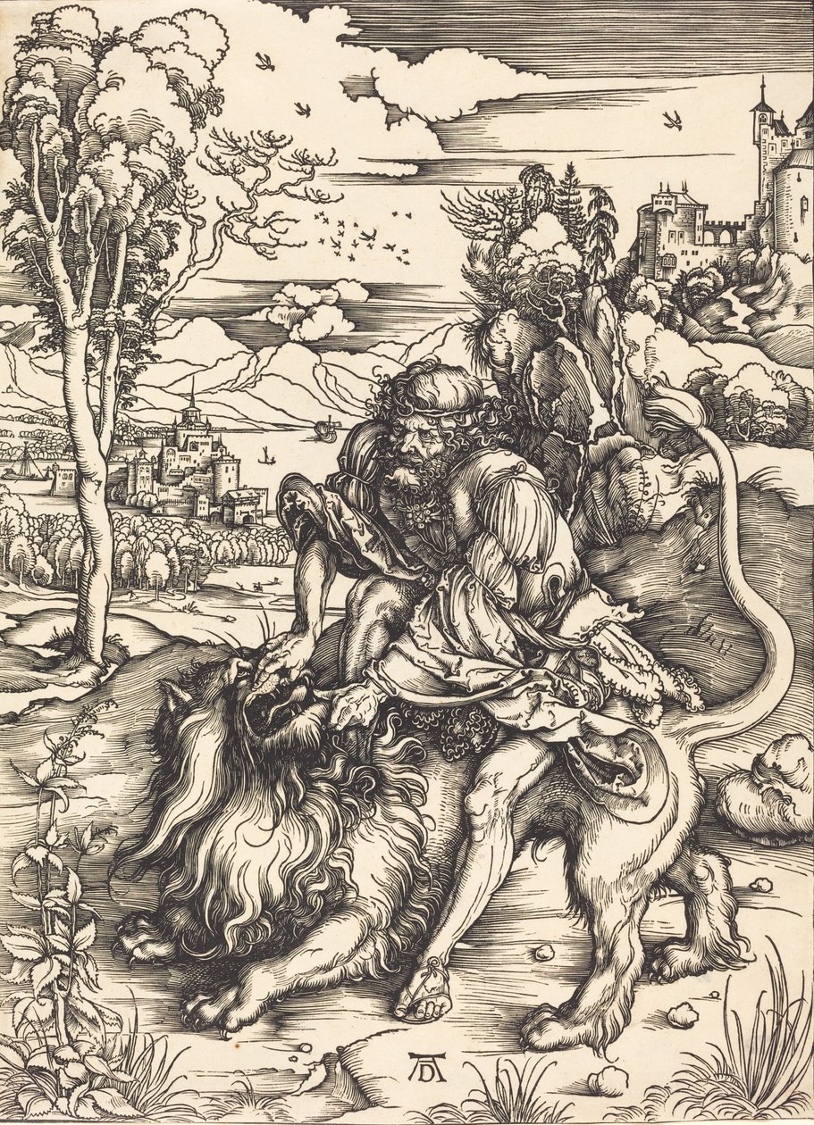 Samson kjemper med løven, ca. 14971498. av Albrecht Dürer